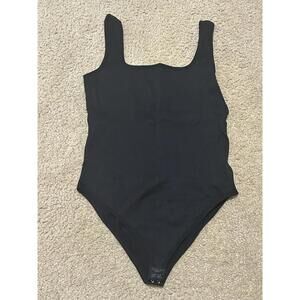 Bodysuit New Ribbed Black Shapewear Sleeveless Size 2XL